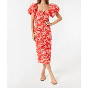 NEW RHODE‎ Tessa Dress in Optical Floral Size 2 Puff Sleeves